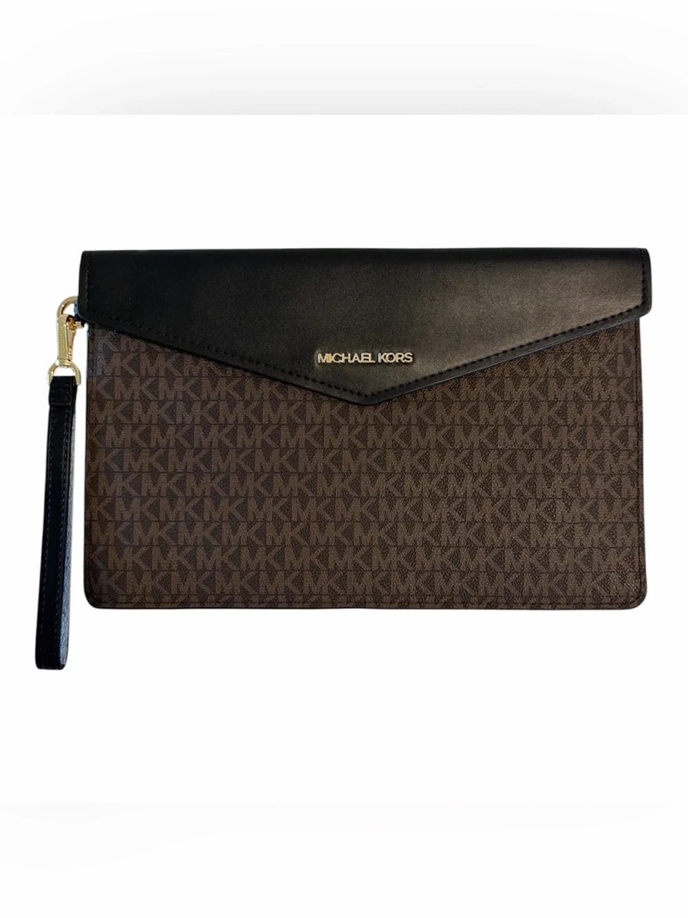 Michael Kors Maisie Large Pebbled Leather Envelope Clutch Wristlet
